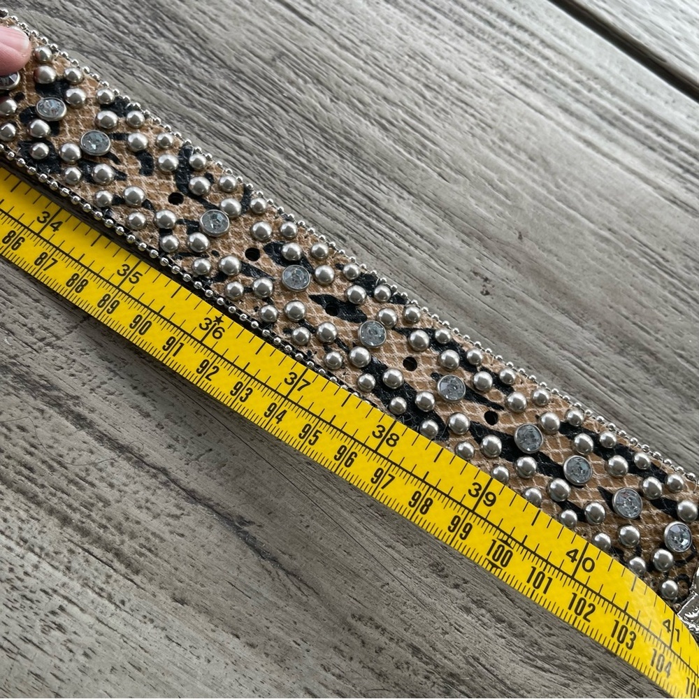 Guess Leopard Print Rhinestone Studded Western Belt Size Large NWT - Picture 8 of 8